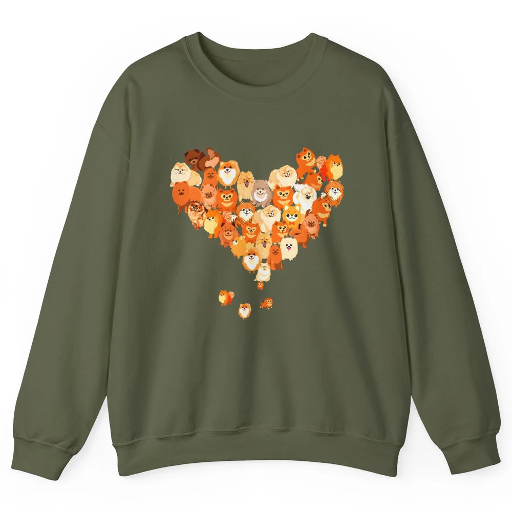 Pomeranian Heart Cute Pomeranian Dog Lovers Gift My Pet Love Unisex Crewneck Sweatshirt