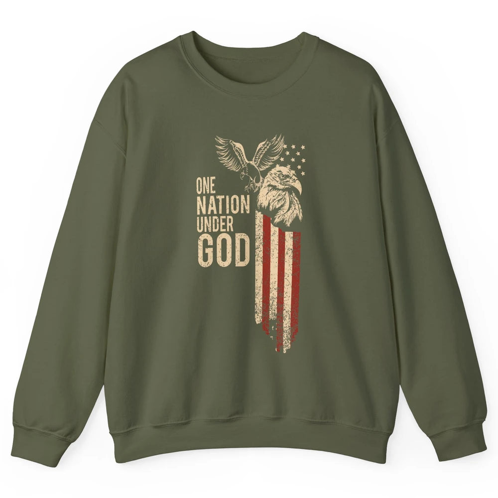 One Nation Under God Flag 4th Of July Independence Patriotic Unisex Crewneck Sweatshirt