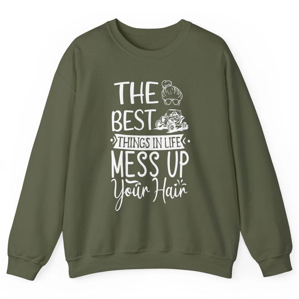 Messy Up Your Hair Women Mud Rider UTV Retro ATV SXS Offroad Unisex Crewneck Sweatshirt