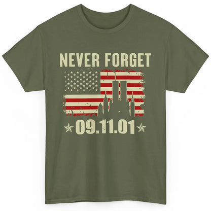 Retro Never Forget 911 American Flag Patriotic Memorial Gift Classic Unisex T-Shirt