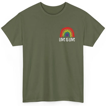 Rainbow Love Is Love LGBT Gay Pride Month Rainbow Flag Classic Unisex T-Shirt