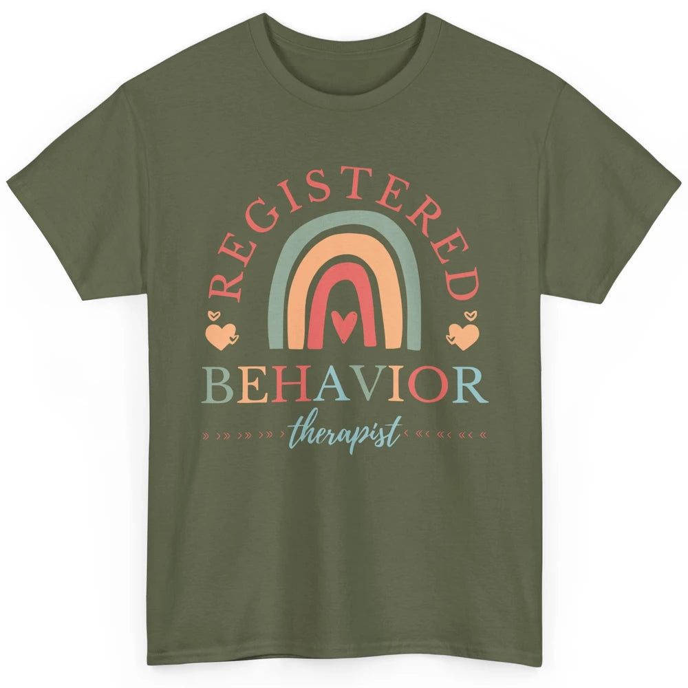 Boho Rainbow Registered Behavior Tech RBT Behavior Therapist Classic Unisex T-Shirt