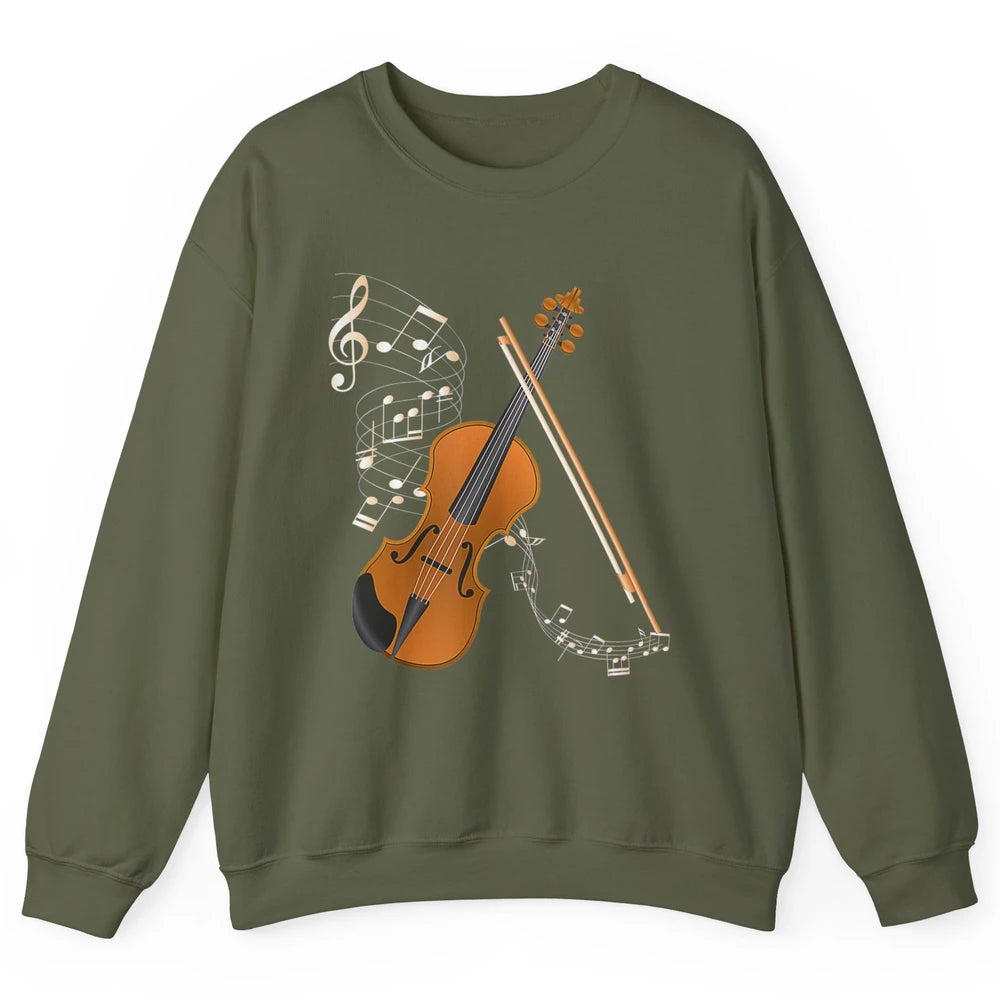 Orchestra Violin Player Retro Violinist Musical Instrument Unisex Crewneck Sweatshirt