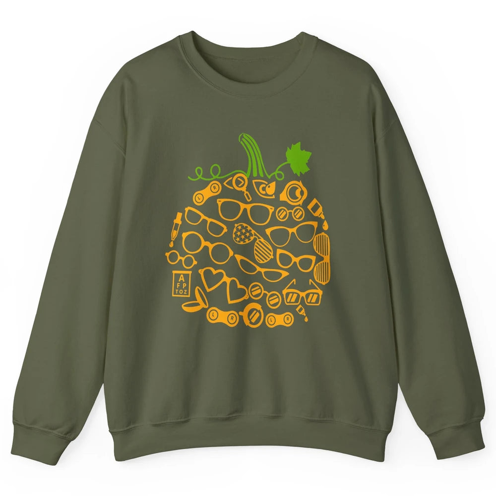 Optometry Glasses Pumpkin Halloween Optometrist Optician Unisex Crewneck Sweatshirt