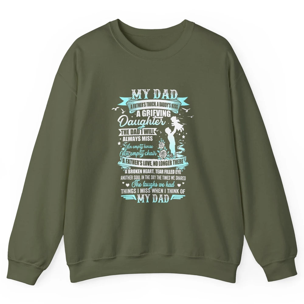 My Dad In Memories Poem Dad In Heaven Angel Wings Guardian Unisex Crewneck Sweatshirt