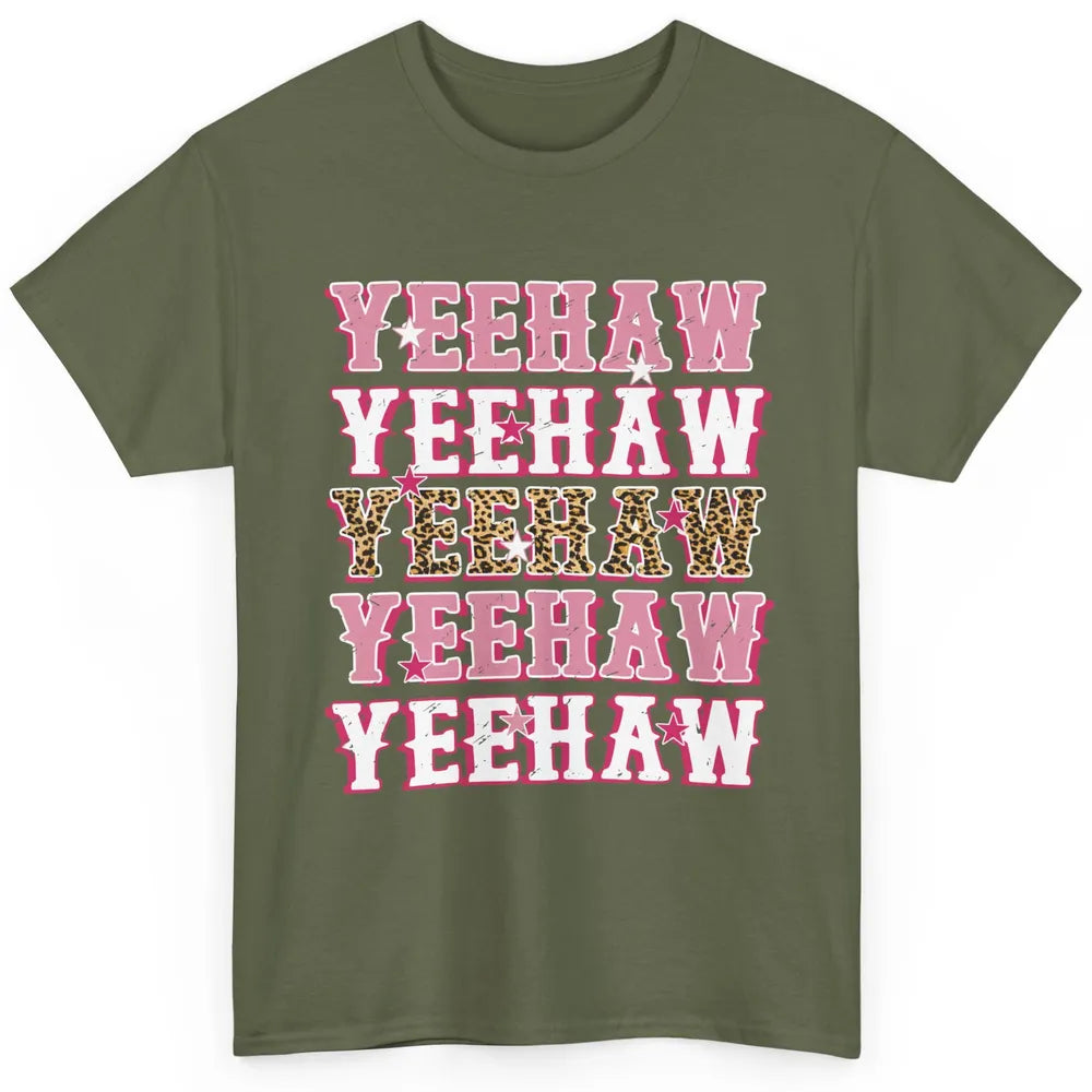 Retro Leopard Yeehaw Western Country Cowboy Cowgirl Costume Classic Unisex T-Shirt