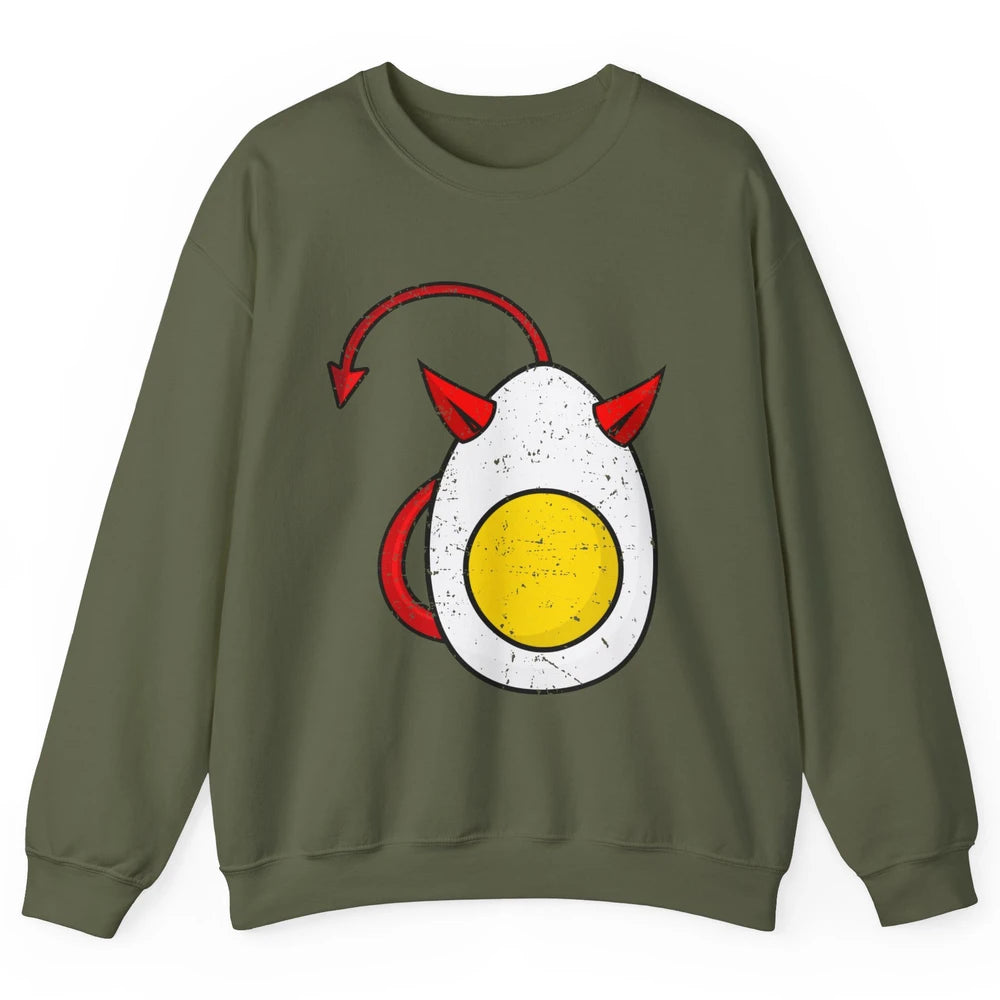 Retro Deviled Egg Funny Halloween Costume Men Women Kids Unisex Crewneck Sweatshirt