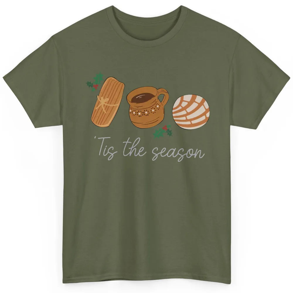 Mexican Christmas Feliz Navidad Concha Tamale Sweet Bread Classic Unisex T-Shirt