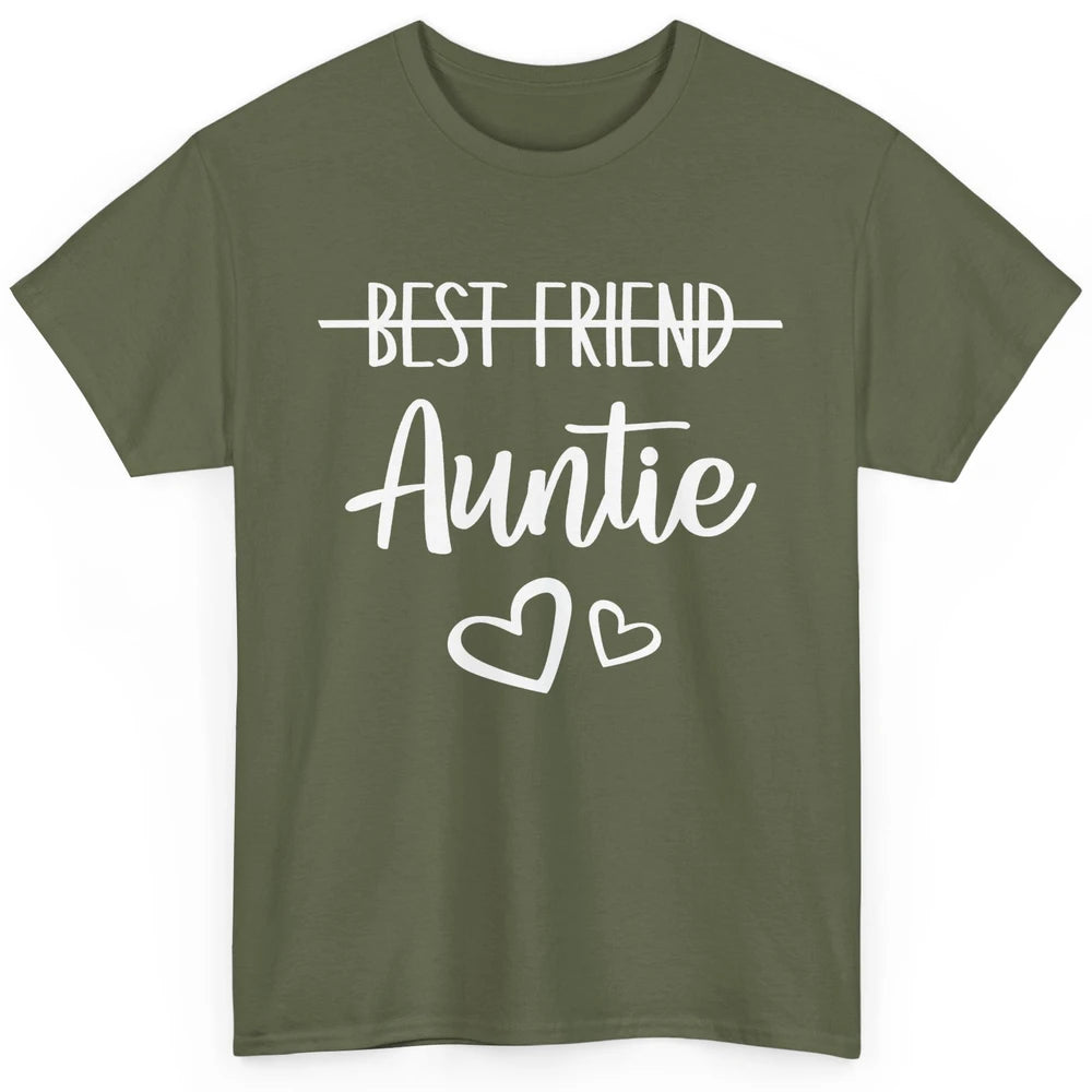 Promoted From Bestie To Auntie Pregnancy Reveal Bestfriend Classic Unisex T-Shirt