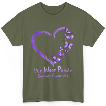 Overdose Awareness Month Love Purple Butterfly Heart Warrior Classic Unisex T-Shirt