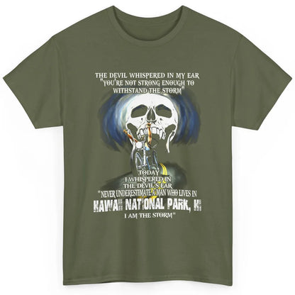 Never Underestimate Hawaii National Park Man Devil Ear Skull Classic Unisex T-Shirt
