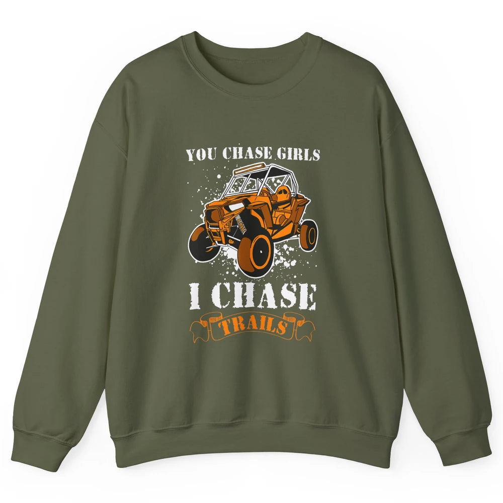 Retro Chase Trails Mud Rider Dirty UTV SXS Rider Offroad Unisex Crewneck Sweatshirt