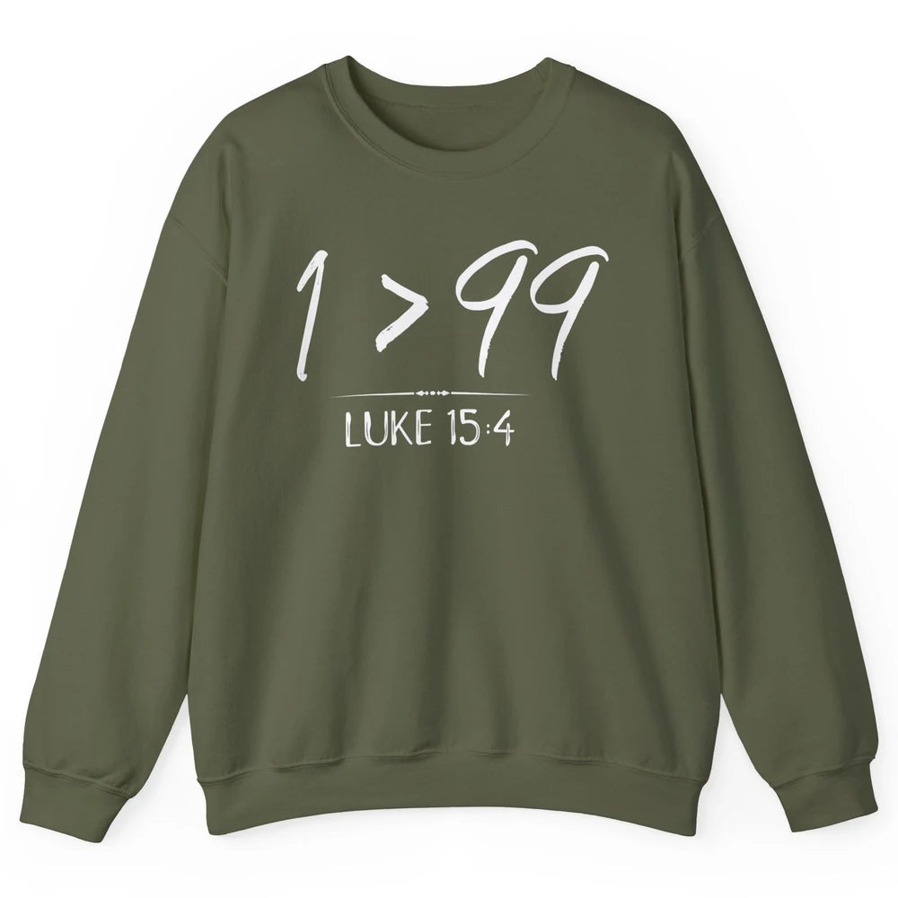 Retro He Left The 99 Rescue Me Christian Jesus Christ Bible Unisex Crewneck Sweatshirt