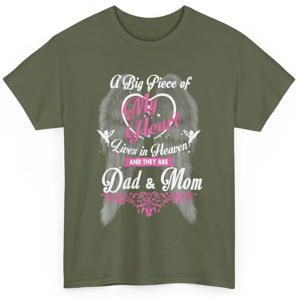 Parents Heaven Dad And Mom In Heaven Angel Wings Guardian Classic Unisex T-Shirt