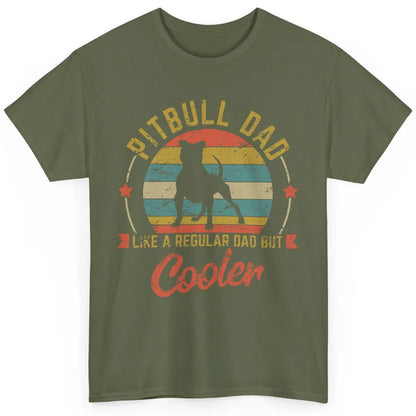 Retro Pitbull Dad Like Regular But Cooler Dog Papa Life Pet Classic Unisex T-Shirt