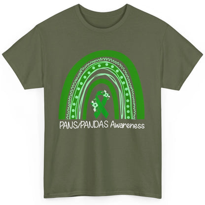 PANS/PANDAS Awareness Floral Green Ribbon Rainbow Pans Classic Unisex T-Shirt