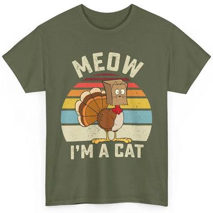 Vintage Funny Turkey Meow I’m A Cat For Thanksgiving Dinner Classic Unisex T-Shirt