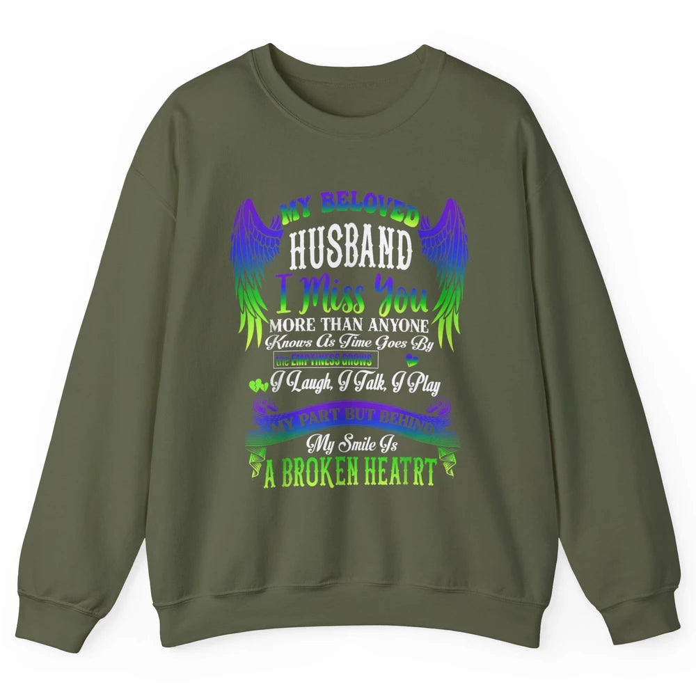 My Husband My Angel In Heaven Love Miss You Husband Wings Unisex Crewneck Sweatshirt