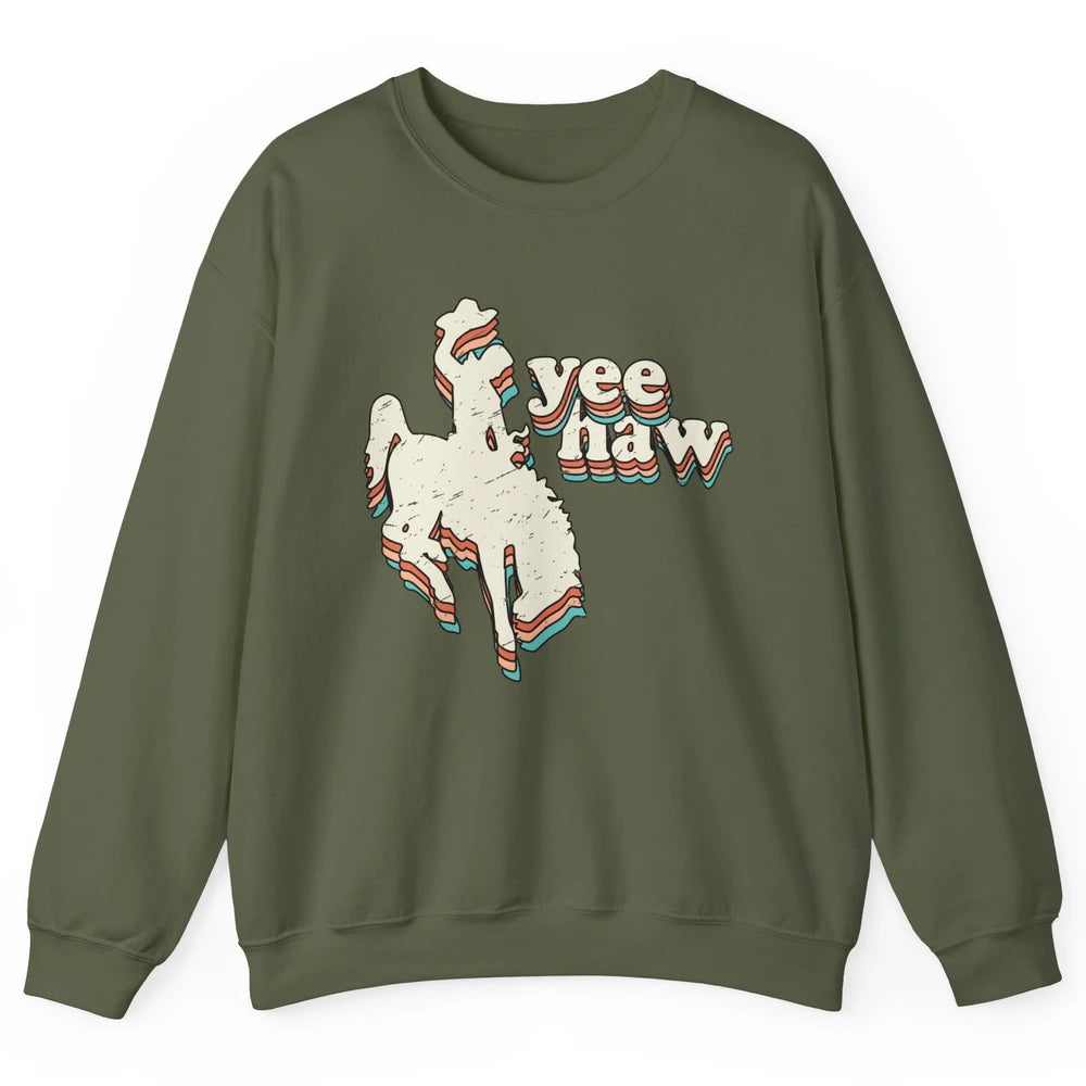 Retro Cowboy Yeehaw Western Country Cowgirls Horse Lovers Unisex Crewneck Sweatshirt