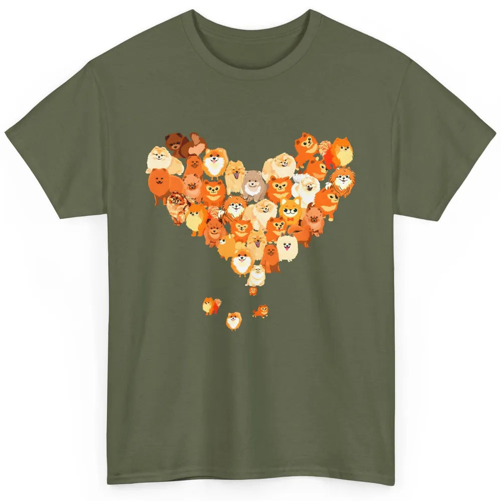 Pomeranian Heart Cute Pomeranian Dog Lovers Gift My Pet Love Classic Unisex T-Shirt