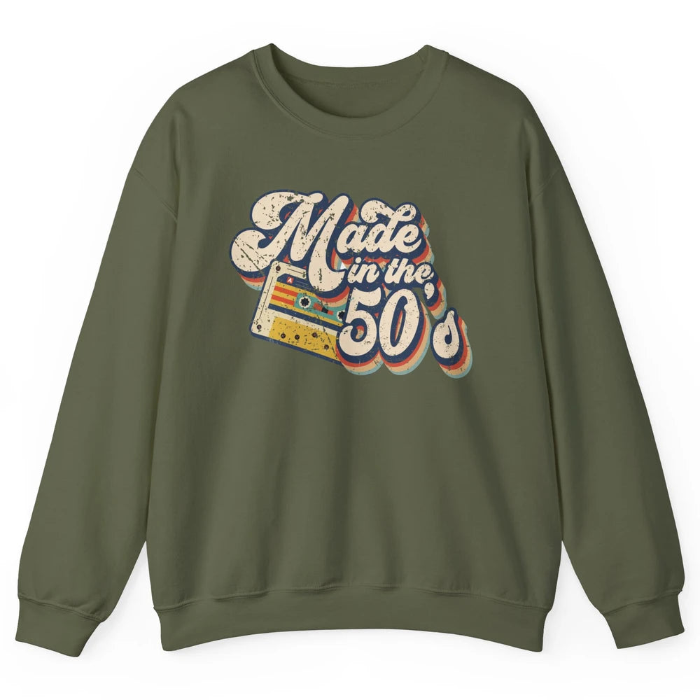 Retro Cassette Made In The 50's 1950s Born Birthday Day Gift Unisex Crewneck Sweatshirt