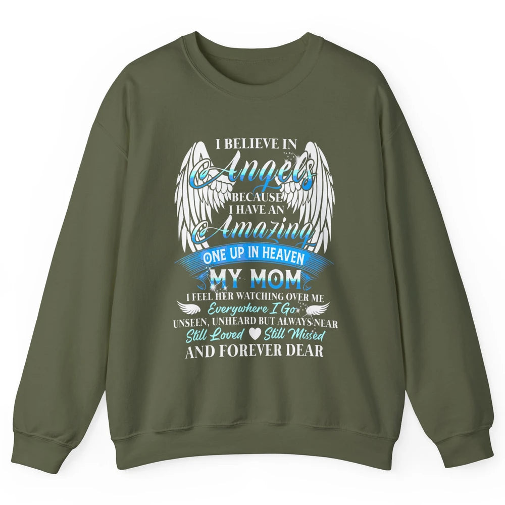 My Mom In Heaven Angel Wings Mother Memories Forever Love Unisex Crewneck Sweatshirt