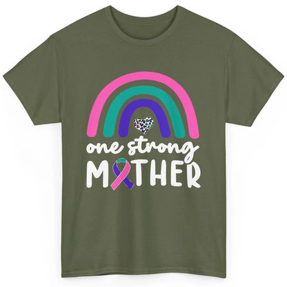 One Strong Mother Teal Rainbow Warrior Thyroid Cancer Month Classic Unisex T-Shirt