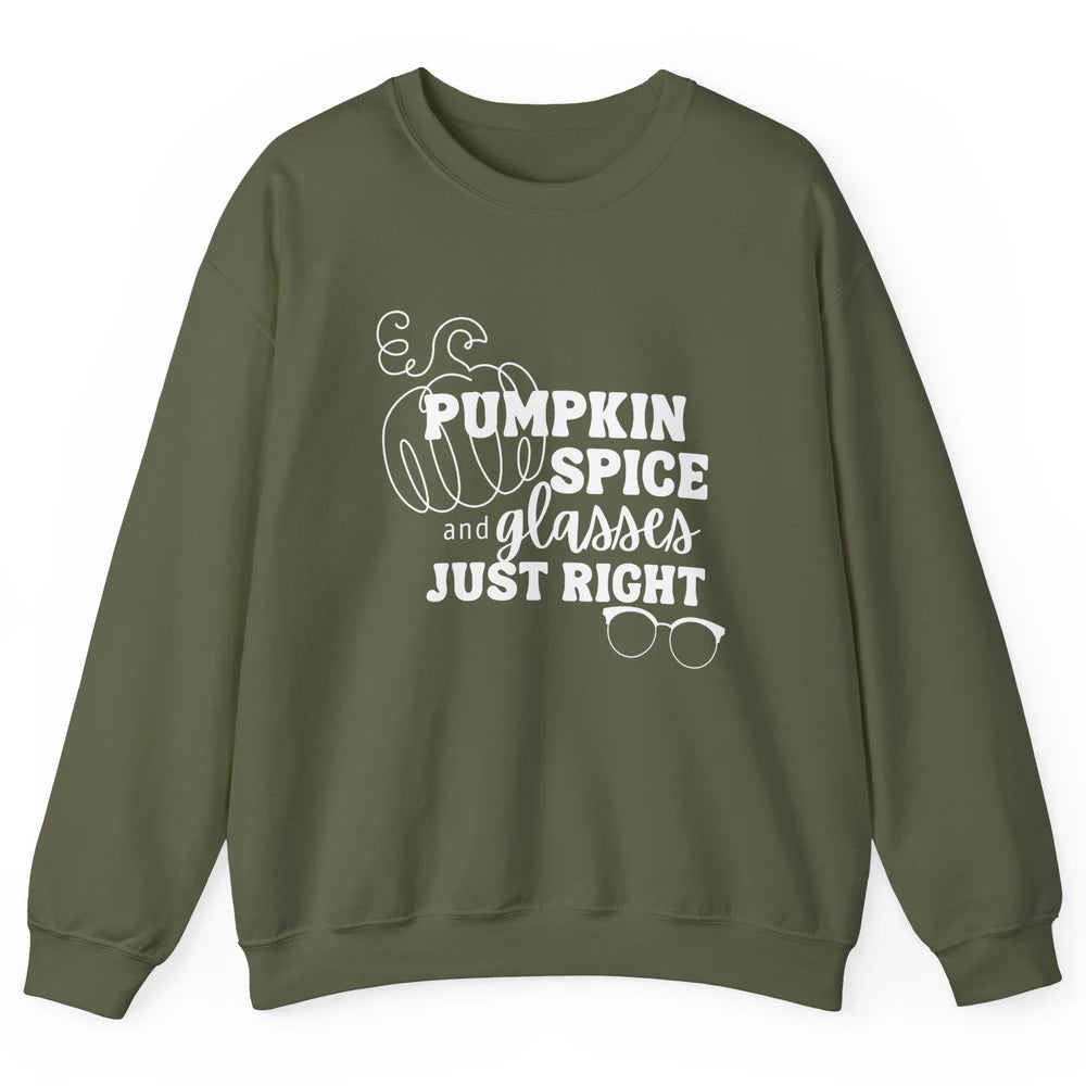 Optometrist Pumpkin Spice Glasses Just Right Optician Fall Unisex Crewneck Sweatshirt