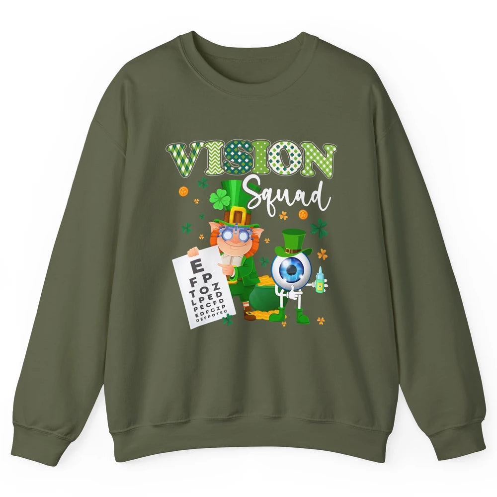 Optometrist St Patrick’s Day Vision Squad Optometry Shamrock Unisex Crewneck Sweatshirt