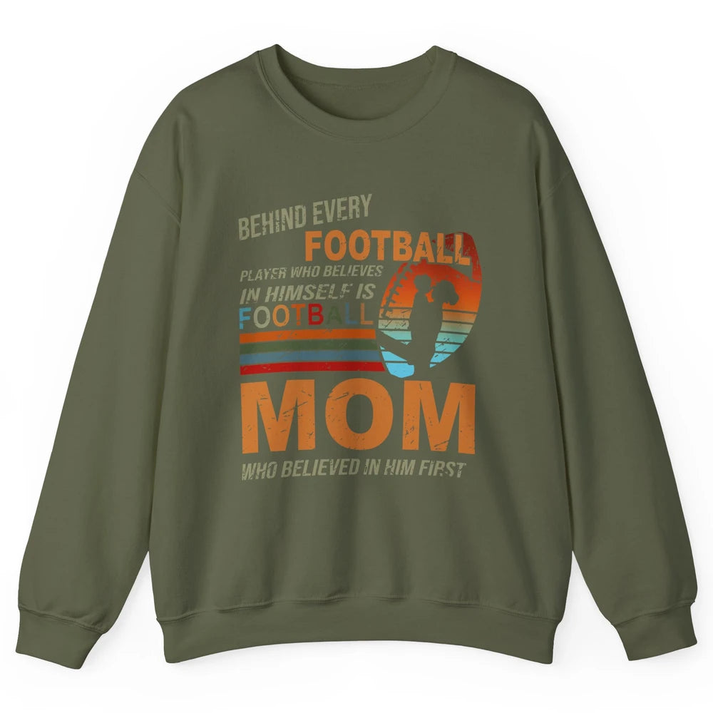 Retro Football Mom Behind Every Football Player Is A Mom Unisex Crewneck Sweatshirt