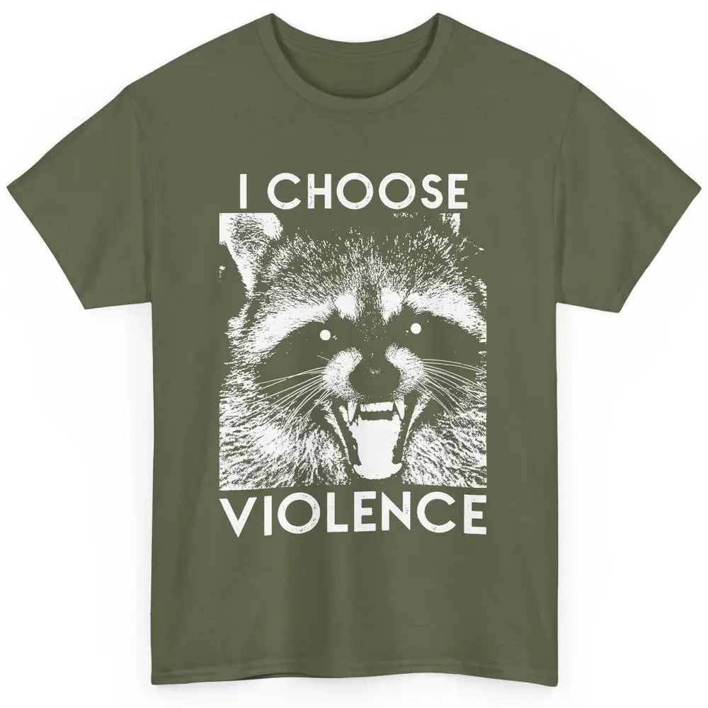Funny Raccoon Disobey I Choose Violence Sarcastic Raccoon Classic Unisex T-Shirt