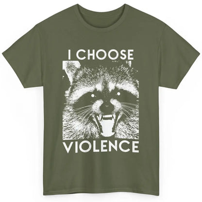 Funny Raccoon Disobey I Choose Violence Sarcastic Raccoon Classic Unisex T-Shirt