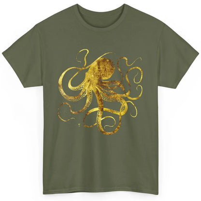 Octopus Japanese Calligraphy Gyotaku Traditional Art Print Classic Unisex T-Shirt