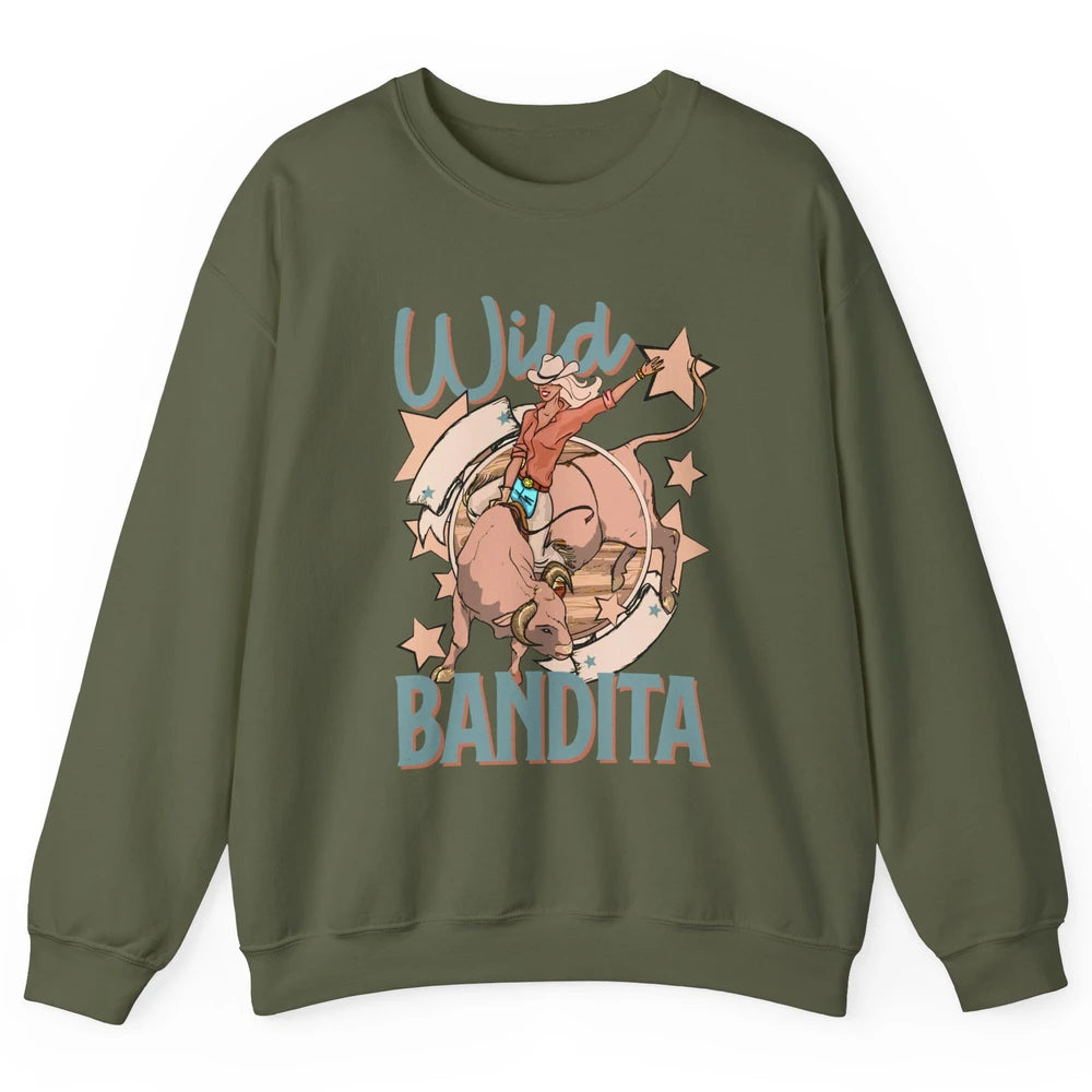 Retro Cowgirl Wild Bandita Western Country Cowboy Wild West Unisex Crewneck Sweatshirt