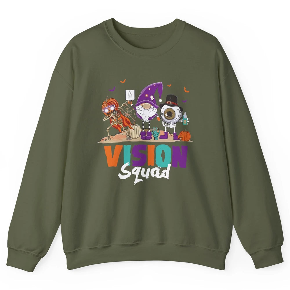 Optometrist Halloween Vision Squad Gnome Pumpkin Optician Unisex Crewneck Sweatshirt