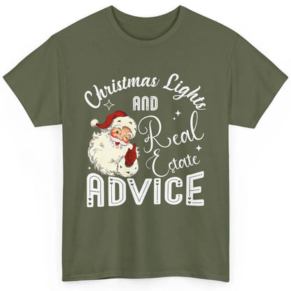 Merry Christmas Xmas Lights Santa Realtor Real Estate Advice Classic Unisex T-Shirt