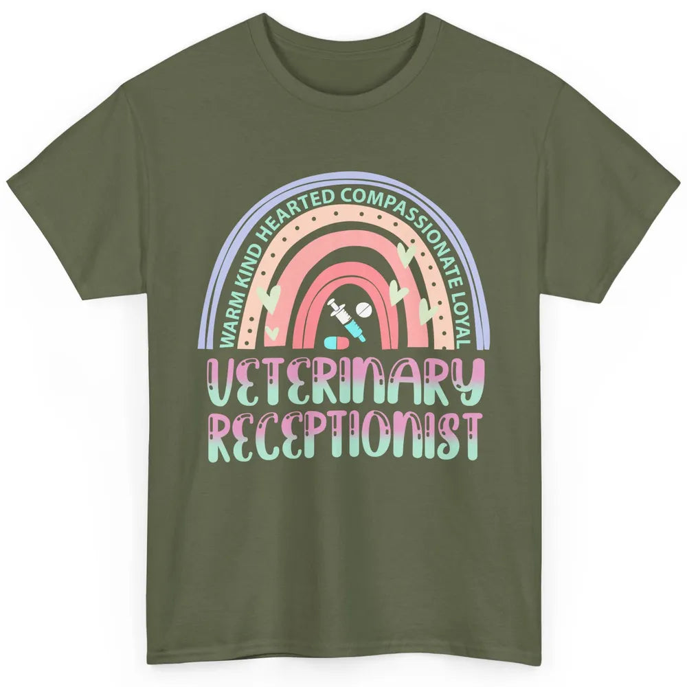 Pink Rainbow Veterinarian Receptionist Dog Recue Dog Mom Classic Unisex T-Shirt