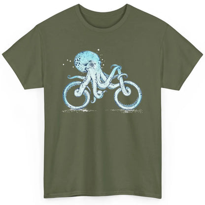 Funny Octopus Riding Bicycle Retro Marine Sea Creature Bike Classic Unisex T-Shirt