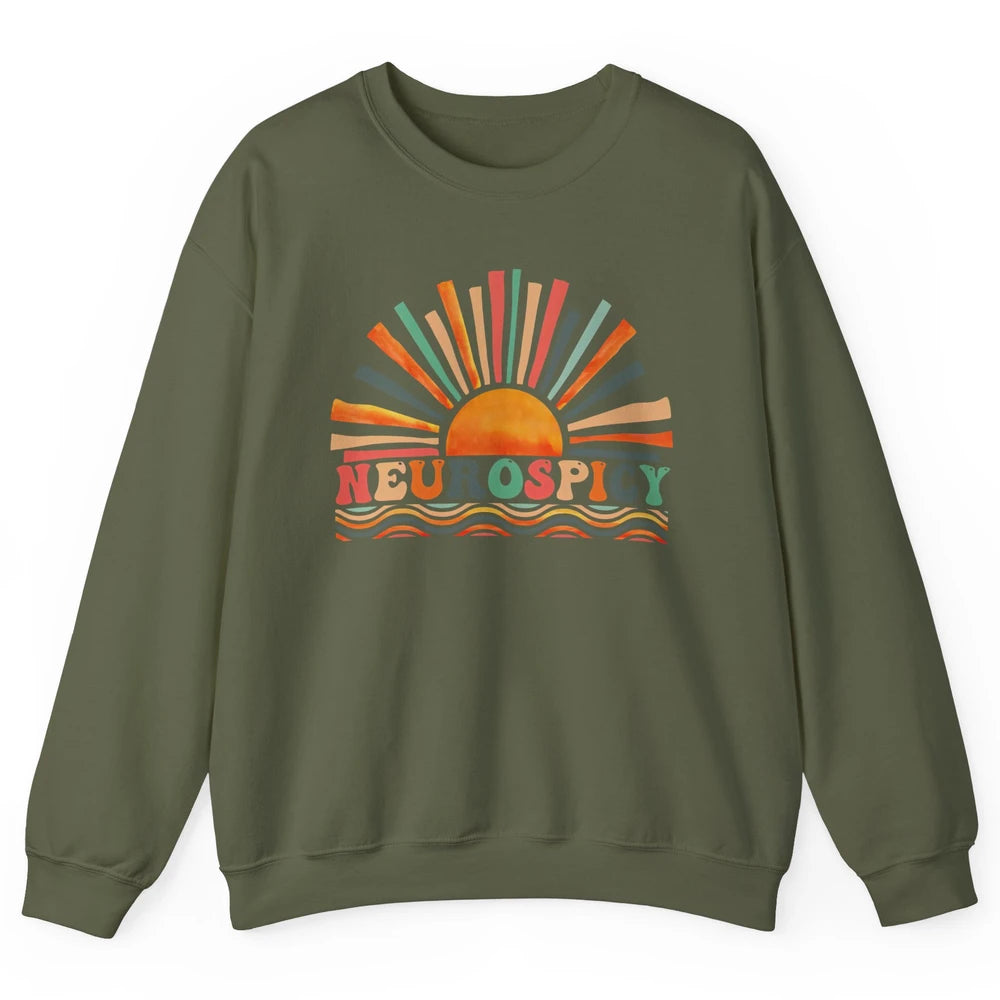 Retro Neurospicy Funny ADHD Neurodiversity Autism Awareness Unisex Crewneck Sweatshirt