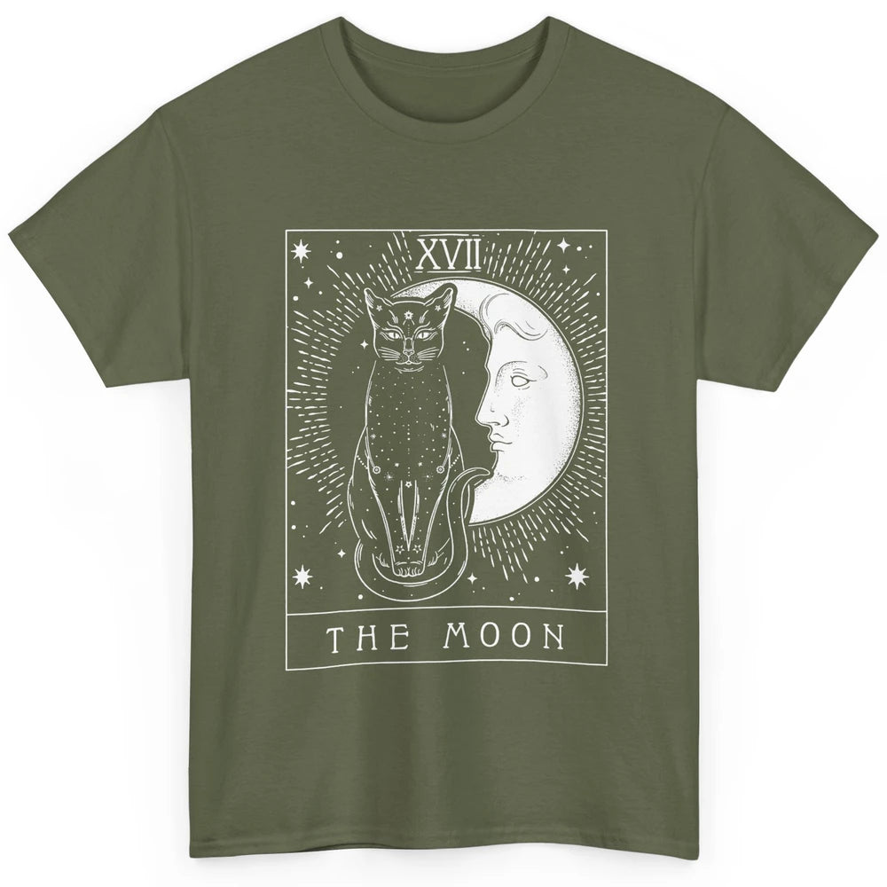 Retro Halloween Gothic Cat The Moon Tarot Card Witchcraft Classic Unisex T-Shirt