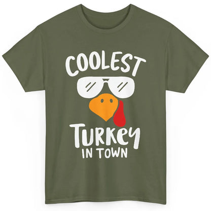 Coolest Turkey in Town Thanksgiving Dinner Funny Turkey Day Classic Unisex T-Shirt