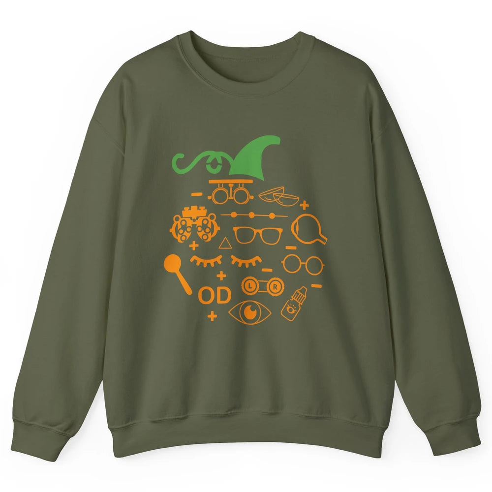 Optometry Glasses Pumpkin Halloween Optometrist Optician Unisex Crewneck Sweatshirt