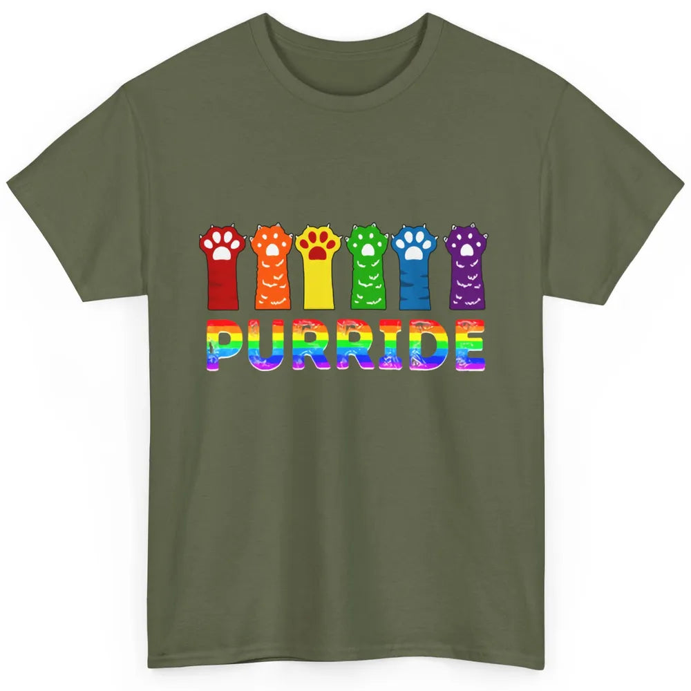 Purride Funny Cat Lover LGBT Pride Awareness Gift LGBT Month Classic Unisex T-Shirt