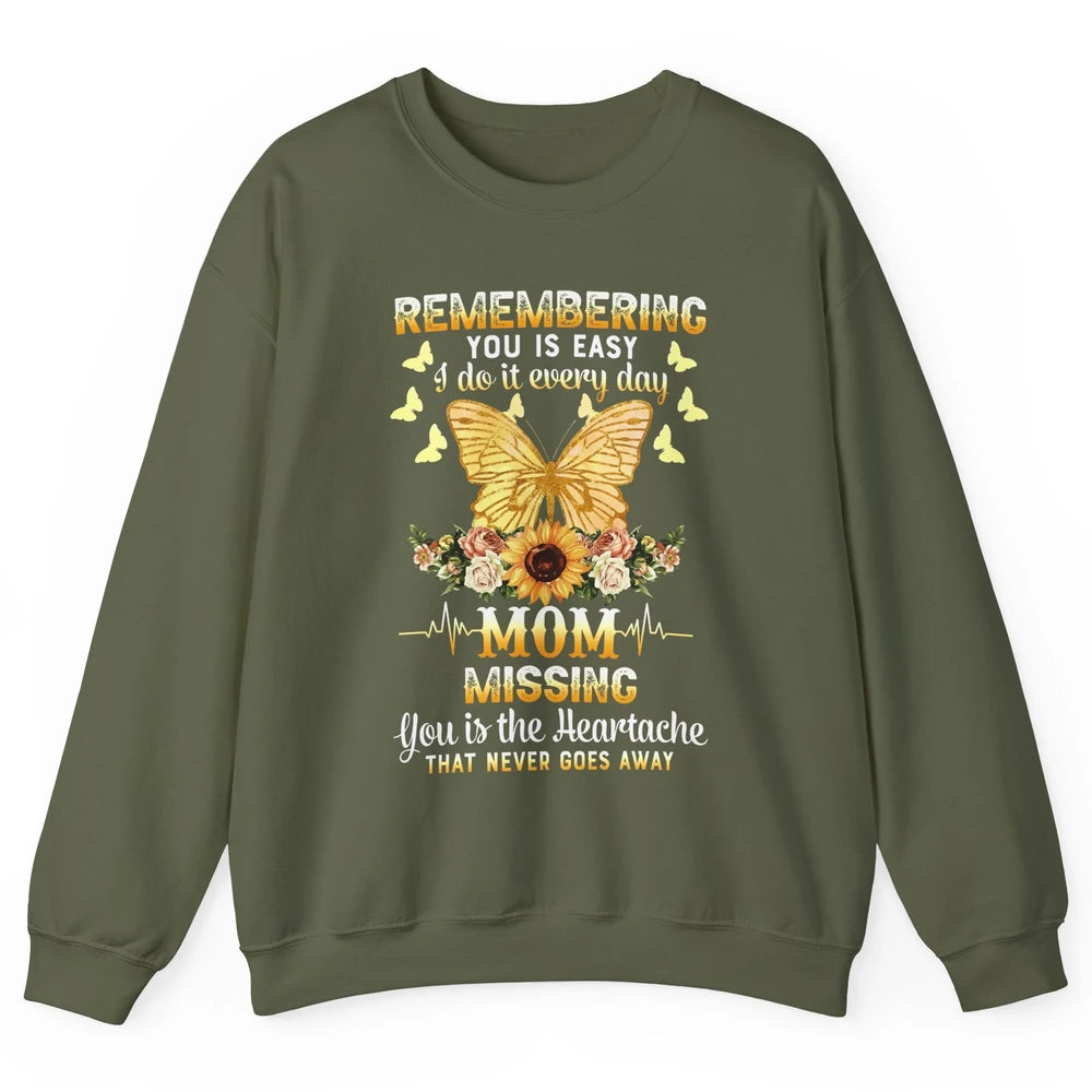 Mother In Heaven Missing You Is The Heartache Loving Memory Unisex Crewneck Sweatshirt