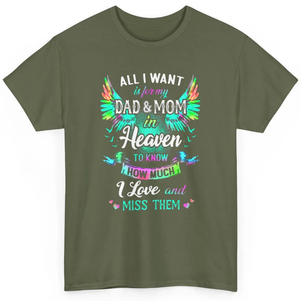 My Mom And Dad In Heaven Angel Wings Mother Memories Forever Classic Unisex T-Shirt