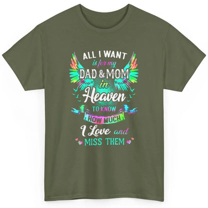 My Mom And Dad In Heaven Angel Wings Mother Memories Forever Classic Unisex T-Shirt