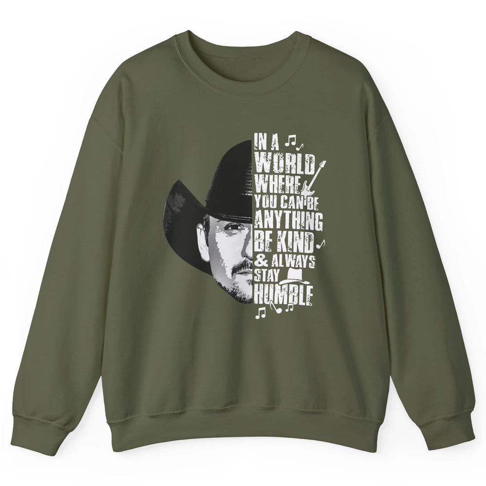 Retro Cowboy Be Kind And Always Stay Humble Western Country Unisex Crewneck Sweatshirt