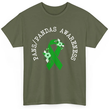 PANS/PANDAS Awareness Floral Green Ribbon Pans Disease Classic Unisex T-Shirt