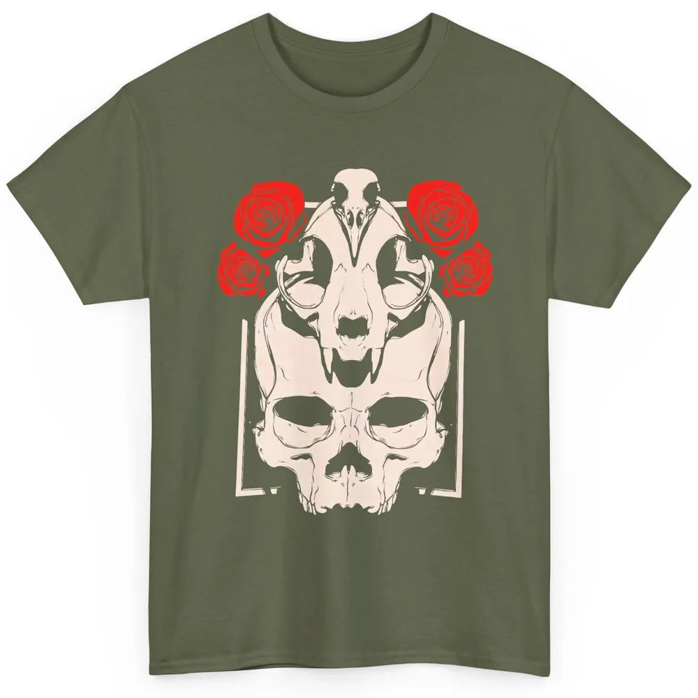 Mystical Skulls Gothic Witch Floral Grunge Magic Occult Edgy Classic Unisex T-Shirt