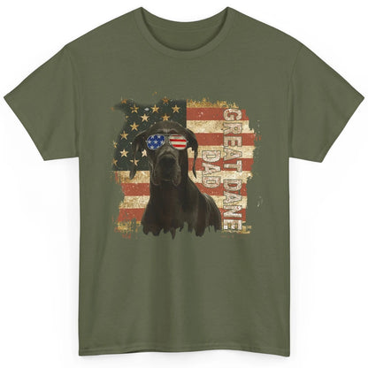 Retro Best Great Dane Dad Ever American Flag 4th Of July Classic Unisex T-Shirt